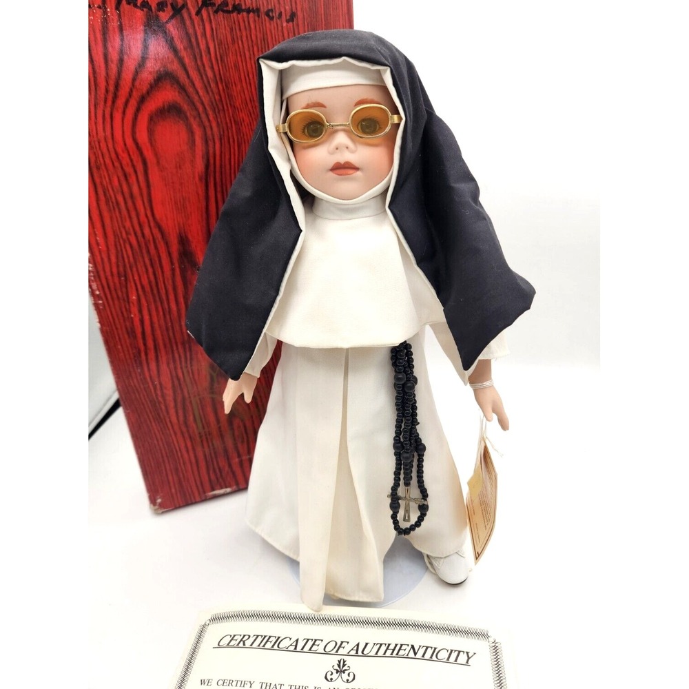Nun Doll Dynasty Doll Collection Sister Mary Francis Complete with Stand and Box
